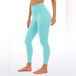 Turquoise Nakedfeel Leggings 25" - Double Waistseam